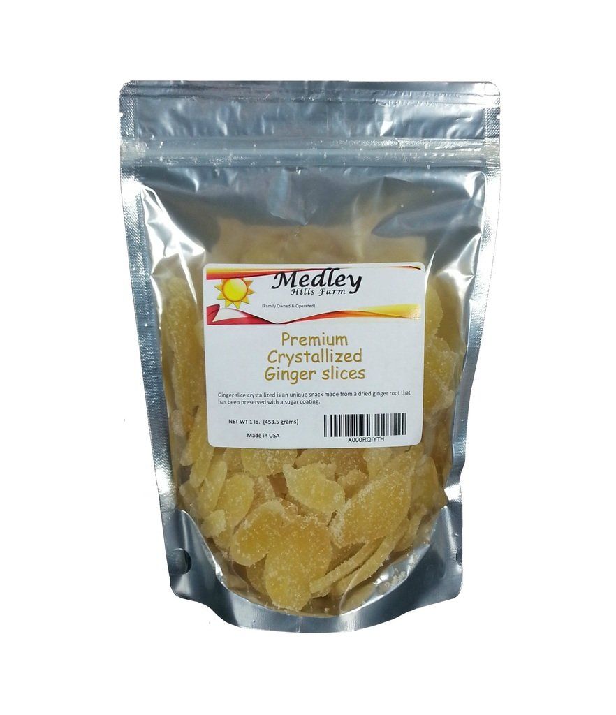 Medley Hills Farm Dried Crystallized Ginger slices 1 lb