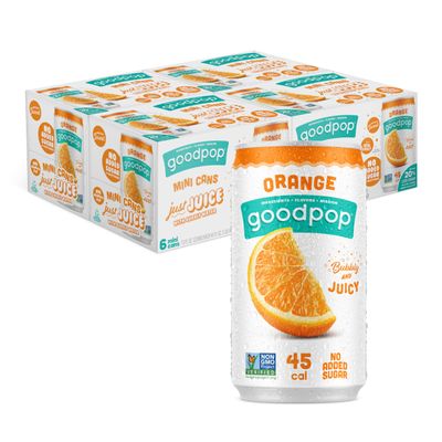 Goodpop Just Juice &amp; Sparkling Water - 24 pack - 7.5OZ - Orange