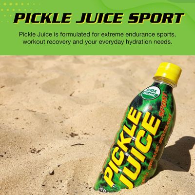 Pickle Juice Sports Drink - Relieves Cramps Immediately - Electrolyte Pickle Juice for Day &amp; Night Time Cramp Relief - Organic Pickle Juice for Leg Cramps - No Artificial Ingredients - 16 oz, 12 Pack