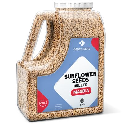 Dependable Foods Hulled Sunflower Seeds - 6 Lb. Bulk Jar - Non-GMO, Kosher, Salt-Free, Seasoning | Nutty Goodness