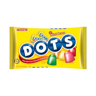 DOTS Individually Wrapped Candy - Original Gummy Candy Flavors - Cherry, Lime, Orange, Lemon &amp; Strawberry - Gluten Free, Kosher &amp; Peanut Free Gumdrops - Bulk 17ct Mini Dots Candy Boxes