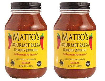 Mateo&#39;s Gourmet Salsa Medium Spice 2 Jars 32oz/907g