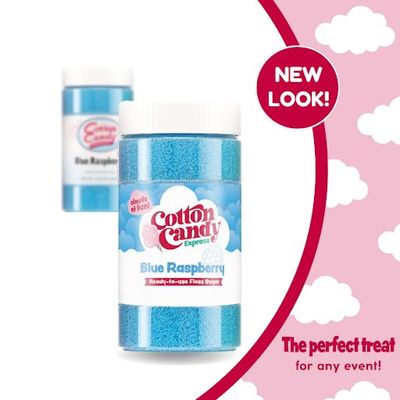 Cotton Candy Express CC1000-S Cotton Candy Machine, with 3 - 11oz. Jars of Cherry, Grape, Blue Raspberry, Orange, Pink Vanilla Floss Sugar & 50 Paper Cones Easy to Use and Clean