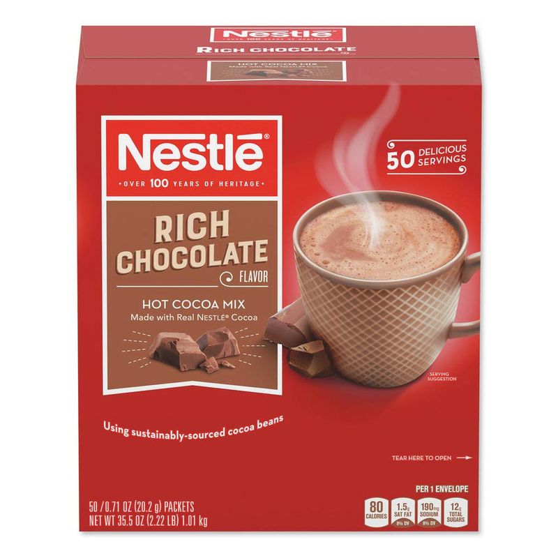 Nestle Rich Hot Cocoa Beverage Mix, 0.71 Ounce -- 300 per case.