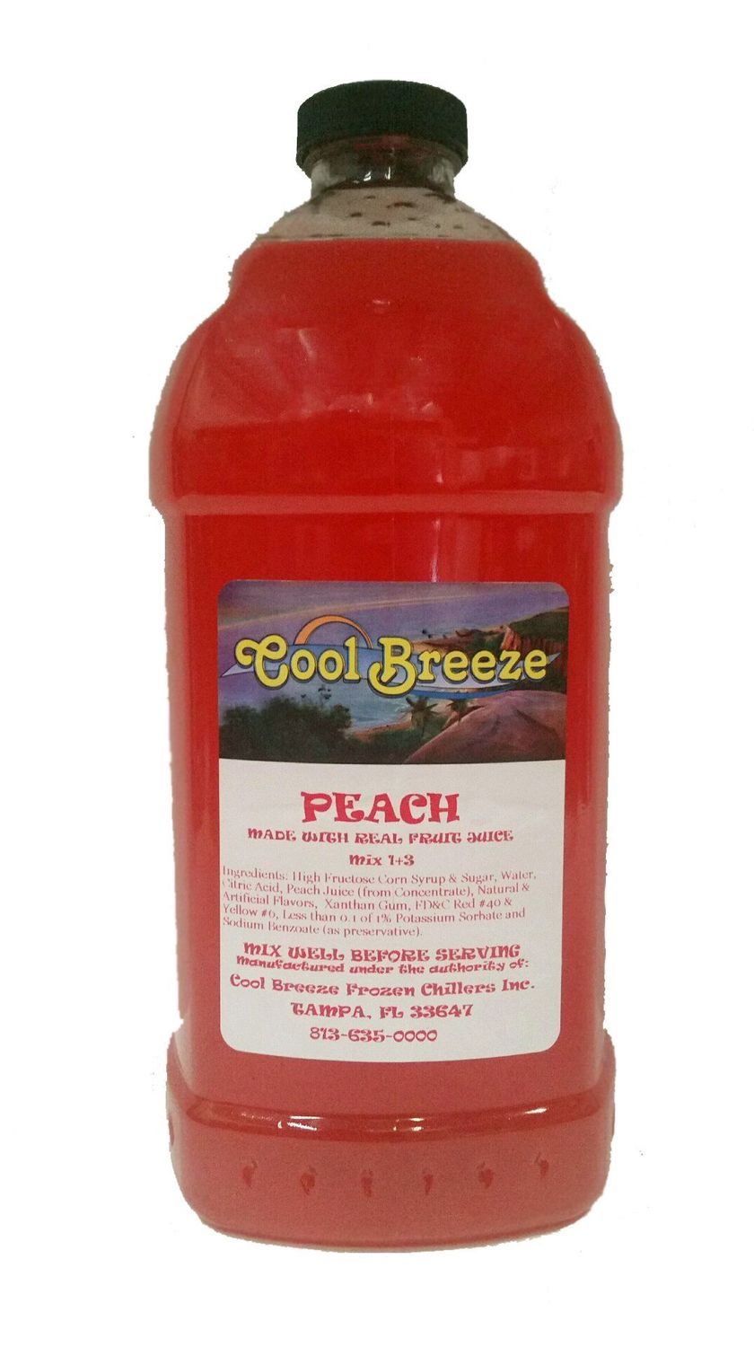 Coolbreeze Beverages Ready to Use Frozen Slushie Flavor Syrup - Peach Slush - 1/2 gal