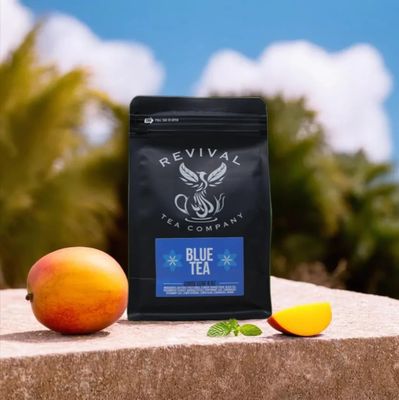 Revival Tea Company Blue Tea - Butterfly Pea Flower and Black Tea Blended with Other Herbal Tea Flavors - 24 Tea Bags