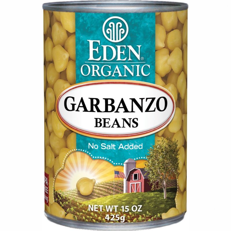 Eden Organic Garbanzo Beans, Chickpeas, 15 oz Can (12-Pack Case), No Salt Added, Non-GMO, Gluten Free, Vegan, Kosher, U.S. Grown, Heat and Serve, Macrobiotic