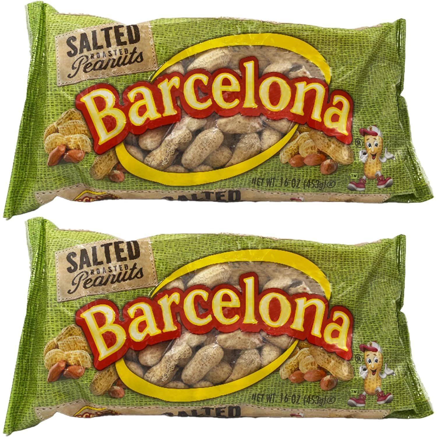 Barcelona Nut Inshell Peanuts Salted &amp; Roasted - 2 Pounds - Deliciously Old Fashioned - USA Grown - Gluten Free - In Shell For Human - Peanuts In The Shell