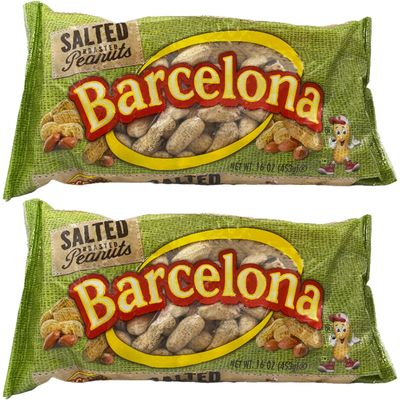 Barcelona Nut Inshell Peanuts Salted &amp; Roasted - 2 Pounds - Deliciously Old Fashioned - USA Grown - Gluten Free - In Shell For Human - Peanuts In The Shell