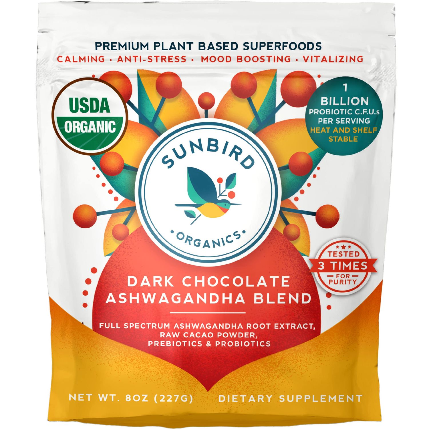 Chocolate Ashwagandha Powder with Probiotics. Healthy Hot Chocolate &amp; Smoothie Mix. Organic Ashwagandha Root Extract, Cacao Powder &amp; Prebiotic Fiber.