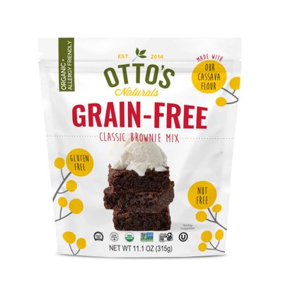 Otto&#39;s Naturals Classic Brownie Mix - Organic, Gluten-Free, Nut Free, Non-GMO Verified, Made with Organic Cassava Flour - 11.1 Ounce Bag (Grain Free Classic Brownie Single)