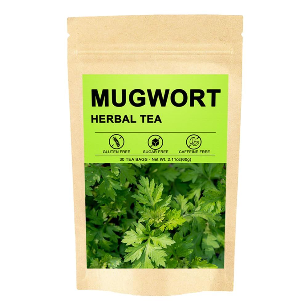 FLOAPE Mugwort Leaves, Mugwort Tea 30 Bag, Mugwort Herbal Tea, Caffeine Free
