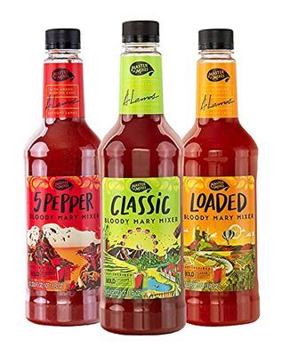 Master of Mixes Bloody Mary Variety Pack: Classic Bloody Mary, 5-Pepper Bloody Mary, and Loaded Bloody Mary - Ready to Use, 1 Liter Bottles (33.8 Fl Oz), Bundle of 3 Flavors