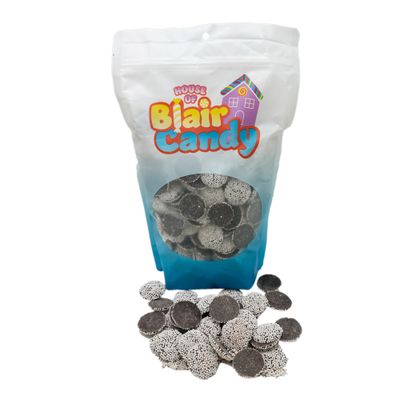 Dark Chocolate Nonpareils - 2 LB Resealable Stand Up Candy Bag - Chocolate Discs Topped with White Nonpareils - Gourmet Chocolates - Bulk Candies for Parties or Holidays