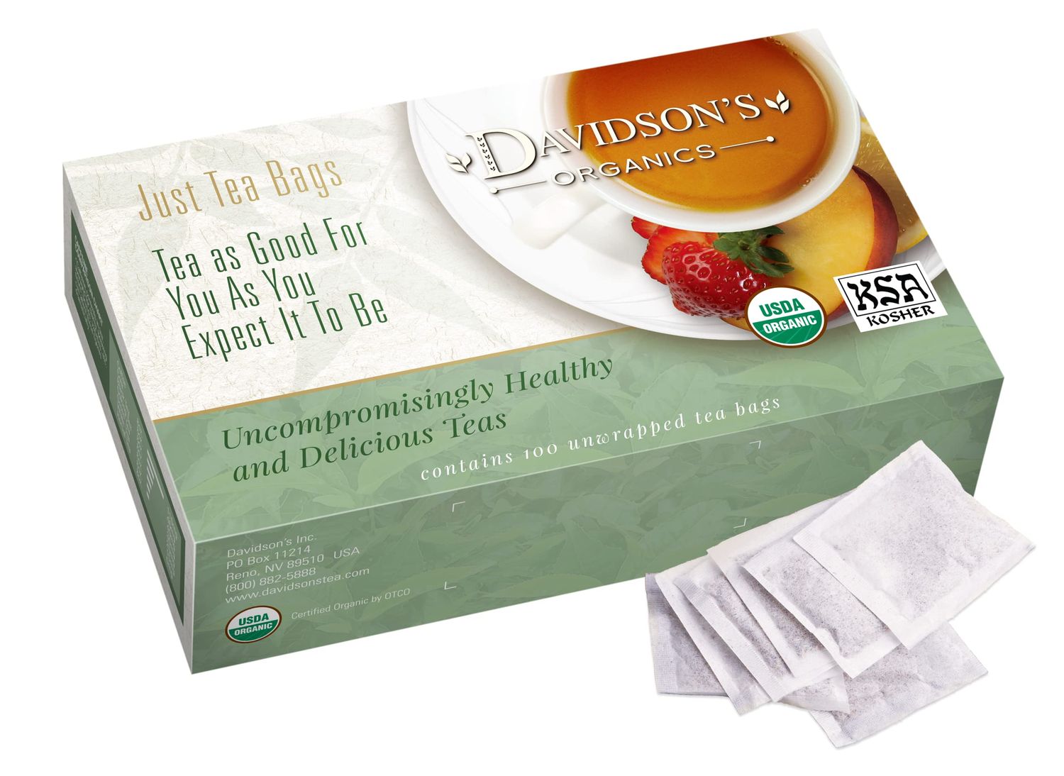 Davidson&#39;s Organics, Tulsi Hibiscus Flower, 100-count Unwrapped Tea Bags