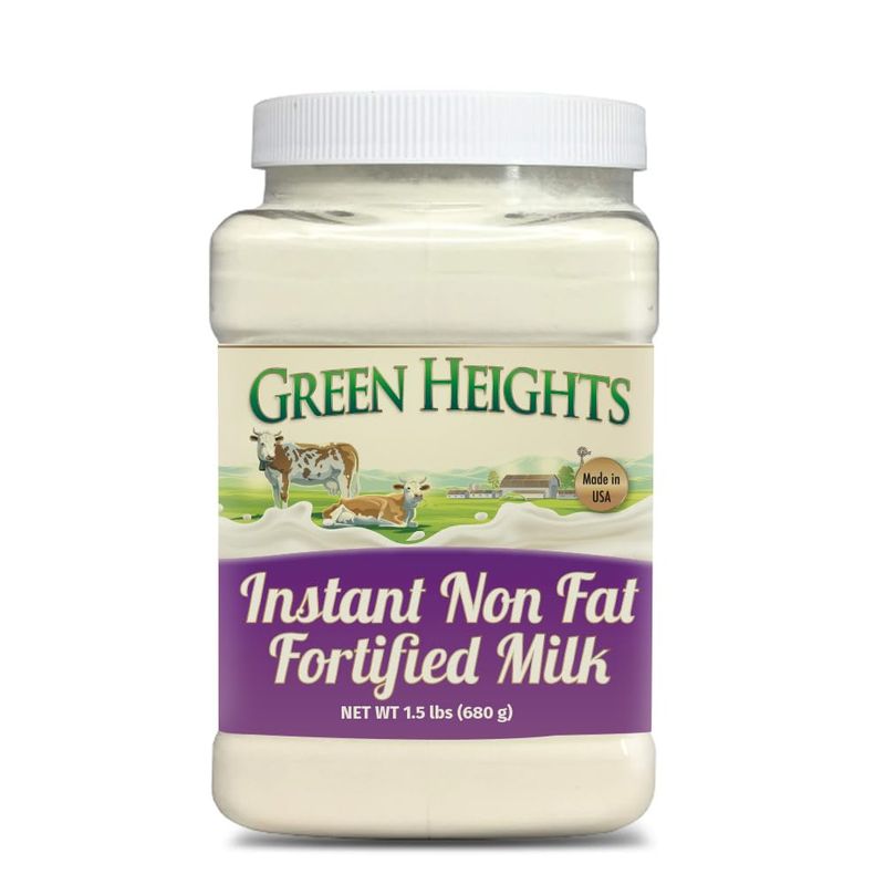 Instant Fortified Nonfat Milk Powder Jar 1.5 lbs - Proudly Made in America - Healthy Nourishing Essentials by Green Heights