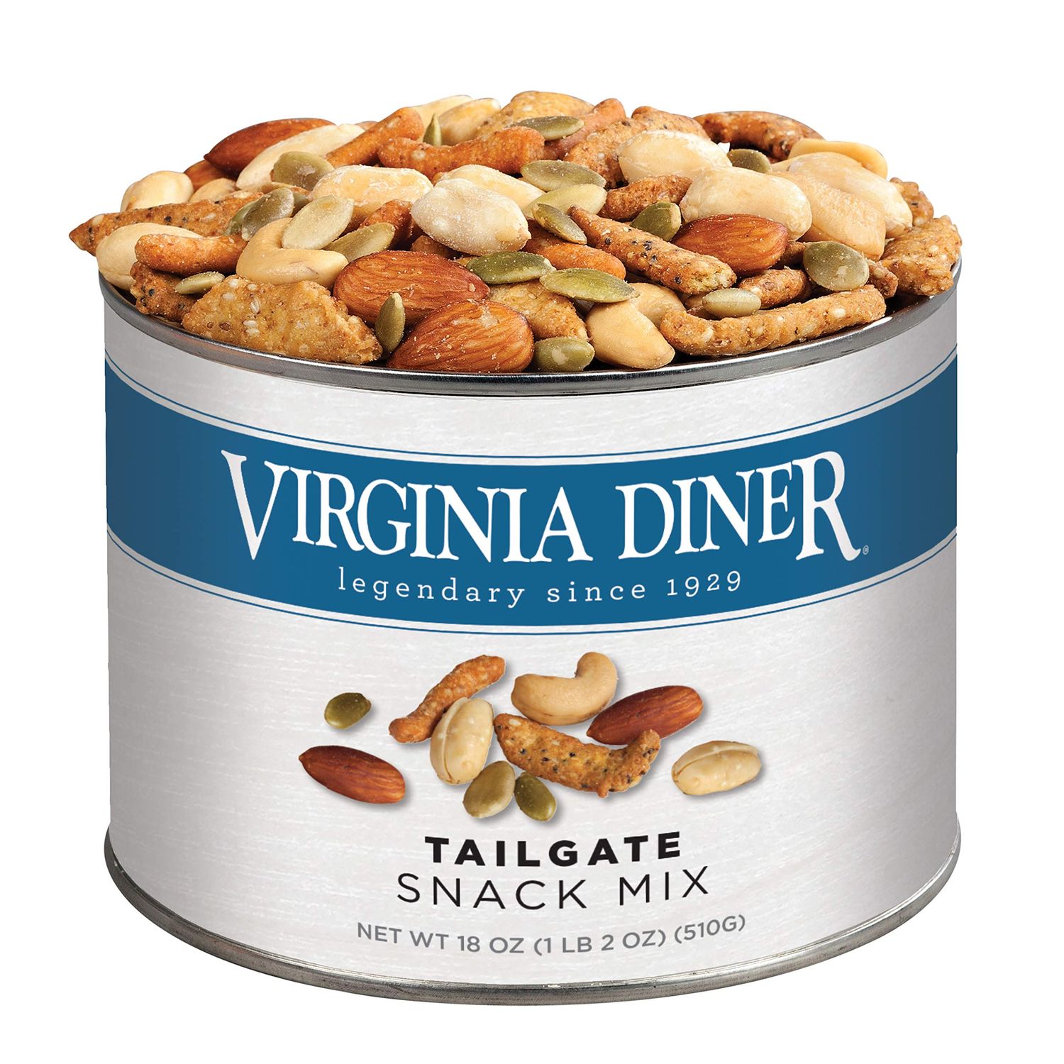 Virginia Diner Tailgate Snack Mix Gourmet Nut Mix (18 Ounce Pack of 1) Virginia Peanuts Gift Pack Blister Roasted Peanuts, Sesame Nut Mix Snacks for Adults