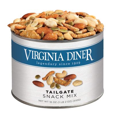 Virginia Diner Tailgate Snack Mix Gourmet Nut Mix (18 Ounce Pack of 1) Virginia Peanuts Gift Pack Blister Roasted Peanuts, Sesame Nut Mix Snacks for Adults
