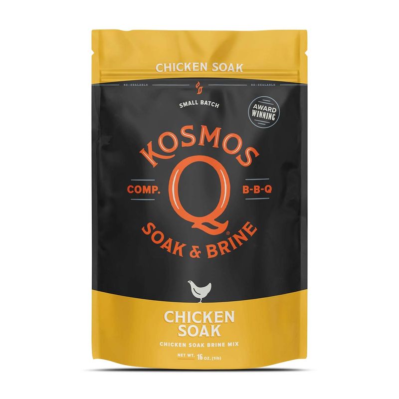 Kosmos Q Chicken Soak Brine - 16 Oz BBQ Brine Mix for Whole Chicken, Breast, or Tenderloins - Award-Winning Seasoning &amp; Soak Kit Made in the USA (Chicken)