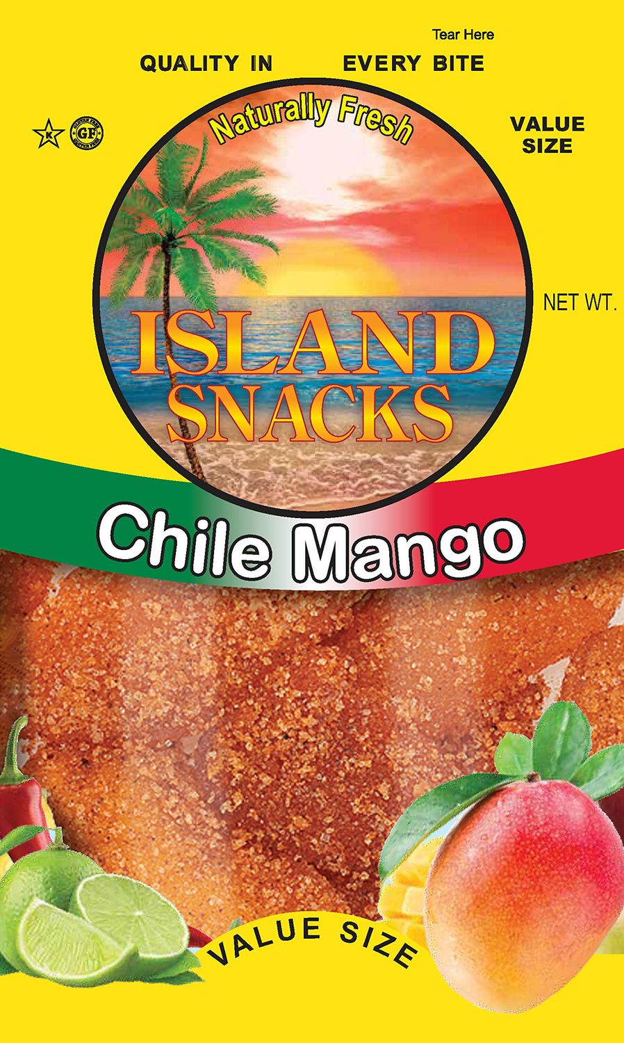Island Snacks - Dried Chile Mango Fruit Slices - Value Size, 4 Ounces (Pack of 6) - Quality In Every Bite