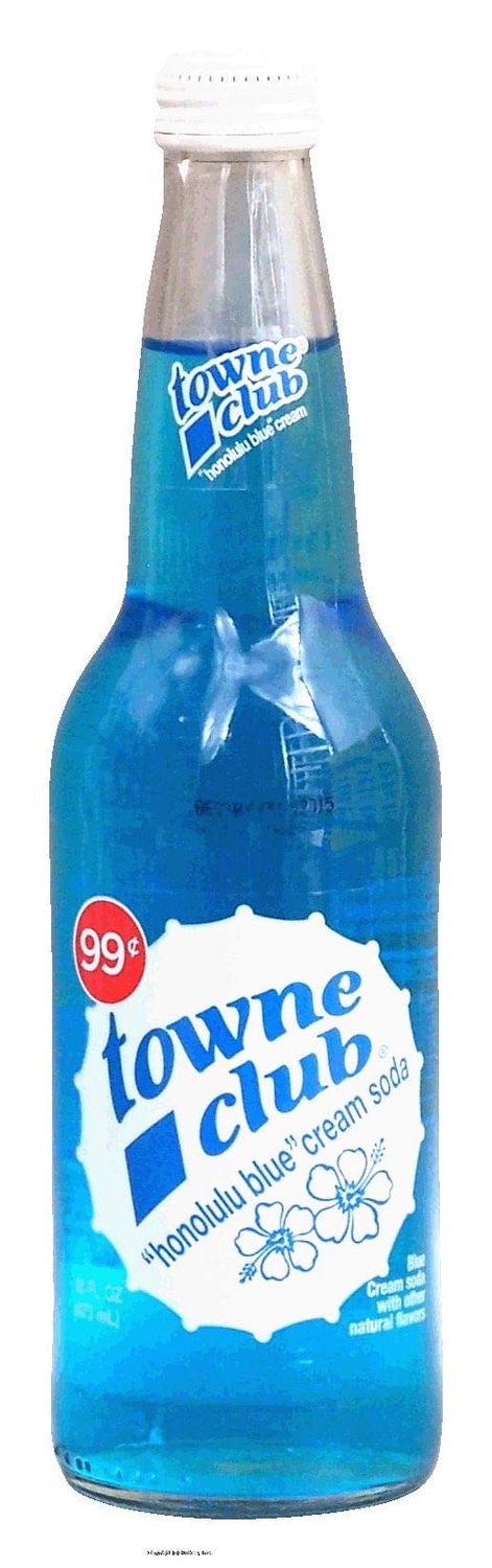 towne club honolulu blue cream soda with other natural flavors 16 fl oz Glass Bottle(s) (pack of 12)