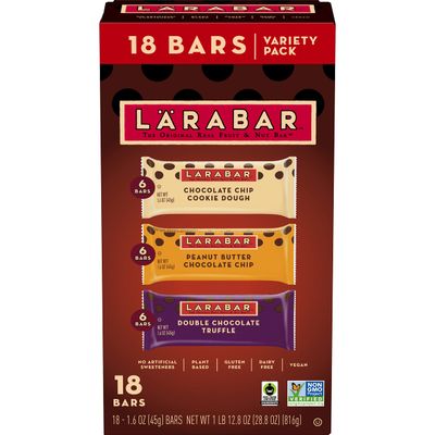 Larabar Chocolate Variety Pack, Gluten Free Vegan Fruit &amp; Nut Bars, 18 ct