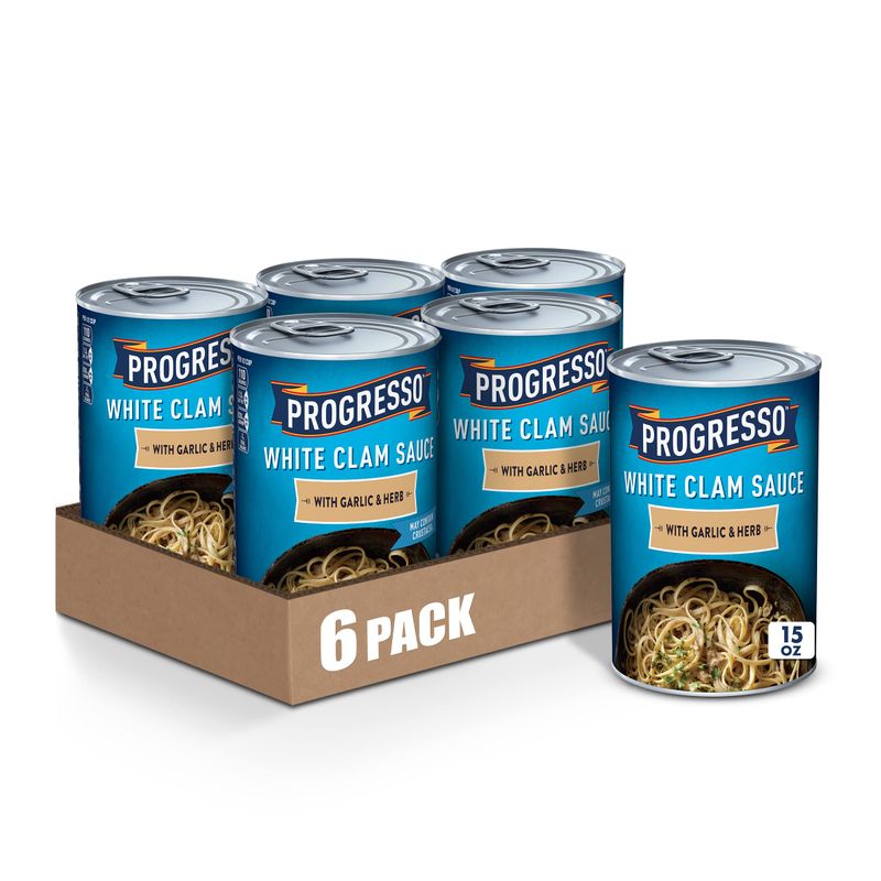 Progresso White Clam Sauce With Garlic &amp; Herb, 15 oz. (Pack of 6)