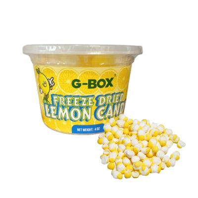 G-BOX Freeze Dried Lemonheads Candy (4 OZ Lemon Candy), TikTok Trend items, Delightful Crunchy, Citrus Flavorful Burst, Air-tight Sealed in a Deli Container