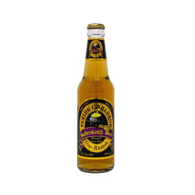 Flying Cauldron Butterscotch Beer, 12 Fl Oz (Pack of 4), Vanilla Cream Soda Brew, All- Natural, Non-Alcoholic and Caffeine free.
