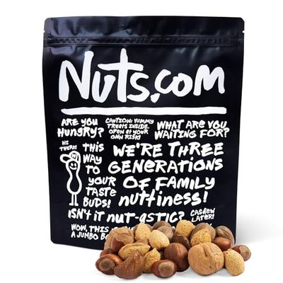 Nuts.com - Mixed Nuts in Shell - 2 Lb Bag, Healthy Snack Sampler, Includes Premium Walnuts, Almonds, Hazelnuts, Pecans &amp; Brazil Nuts - Good Source of Protein, Fiber &amp; Omega-3