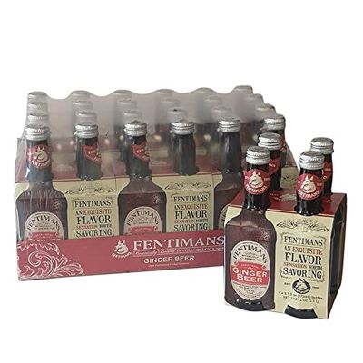 Fentimans Sparkling Ginger Beer - Ginger Beer Non Alcoholic, Ginger Ale with Natural Ginger Root, Craft Soda, No Artificial Flavors or Preservatives, Botanically Brewed - 275 ml Bottles (Pack of 24)