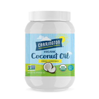 Carrington Farms Organic Virgin Cold Pressed Coconut Oil for Cooking, Nutrient Dense, Unrefined, Perfect for Baking or Sauteing Vegetables, 54 Fl Oz