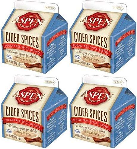 Aspen Mulling Cider Spice 4 Pack Qty of 4, 2 Ounce Cartons (Sugar-Free Spice Blend)