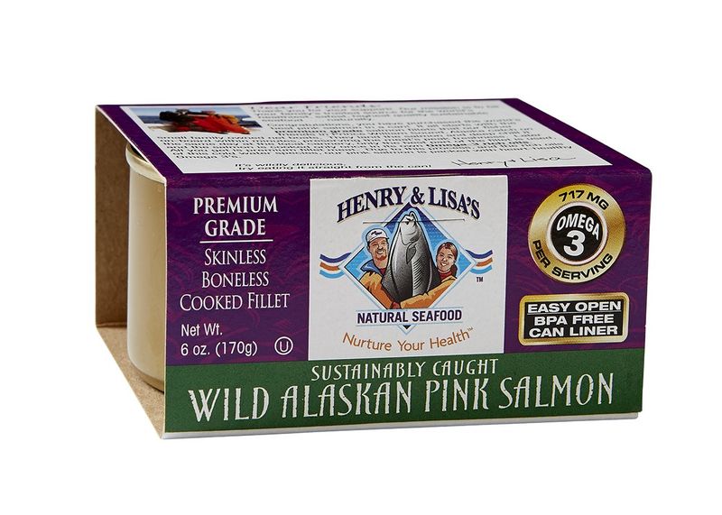 Henry &amp; Lisa&#39;s Natural Seafood Wild Alaskan Pink Salmon, 6-Ounce Cans (Pack of 4)