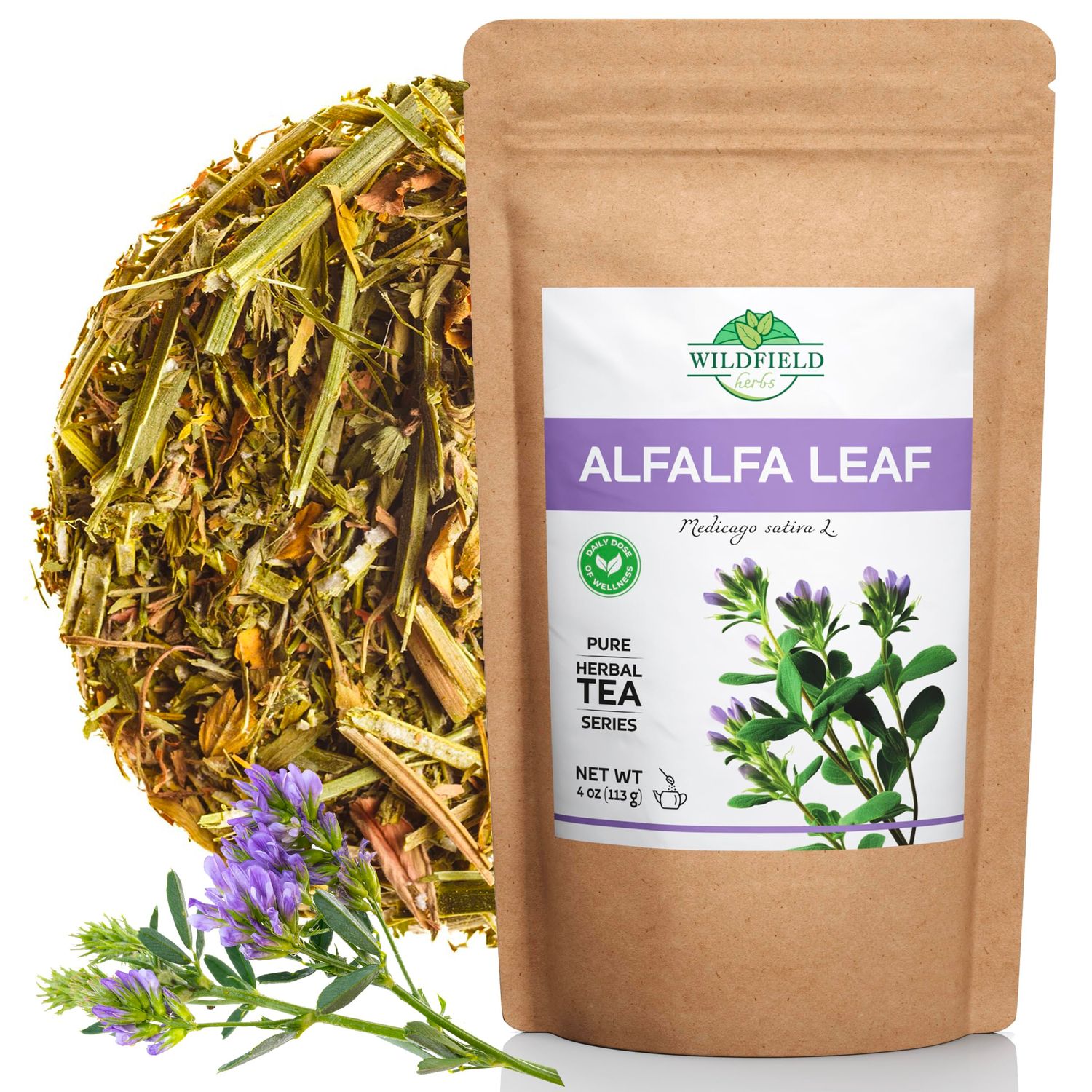 4 oz Alfalfa Leaf Alfalfa Herb Tea (Medicago sativa) - 113g Tea Bags Alfalfa Loose Leaf Tea Herbal Alfalfa Leaves