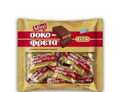 Chocofreta, MINI, Milk Chocolate Covered Wafers, 210g