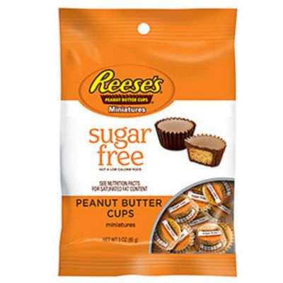 Reese&#39;s Peanut Butter Cup Miniatures, Sugar Free, 3-Ounce Bag (Pack of 12)