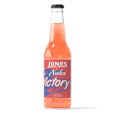 Jones Soda Co. Special Release Nuka Cola Victory | Fallout Merchandise | Cane Sugar Soda | Craft Soda Pop | Soda Soft Drinks | Glass Bottle Soda | Peach &amp; Mango Flavor | (1 Bottle)
