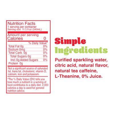 PHOCUS Energy Drink, Strawberry Kiwi Sparkling Water, 75mg Natural Caffeine Plus L-Theanine, Zero Sugar, Zero Calories, No Artificial Sweeteners, 11.5 fl oz Cans (Pack of 12)