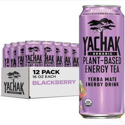 Yachak Yerba Mate Drink, Blackberry, 16 Fl Oz Cans, Pack of 12