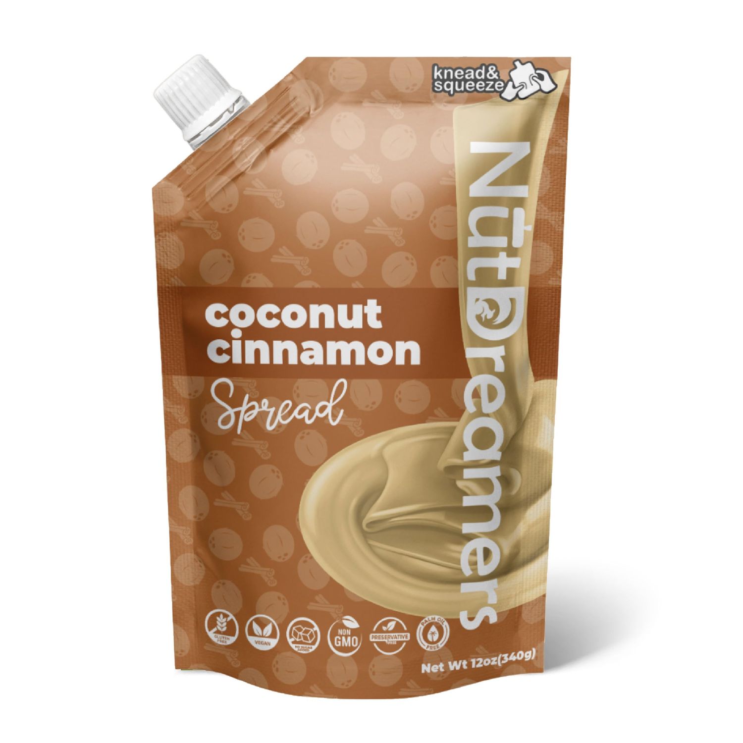 Nut Dreamers Coconut Cream and Cinnamon Spread, Coconut Butter for Pancakes, Yogurt or Smoothies, Keto-Friendly, Vegan, Gluten-Free, Non-GMO, Sugar and Preservatives Free, 12oz