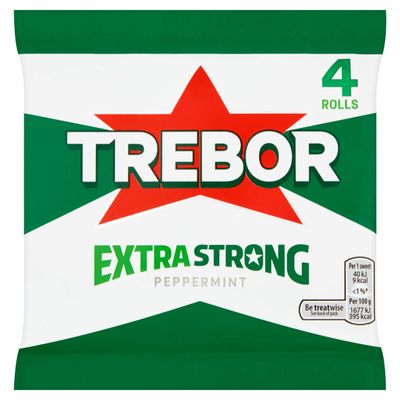 Trebor Extra Strong Roll Trebor Extra Strong Roll Trebor Extra Strong Peppermint Mints Pack