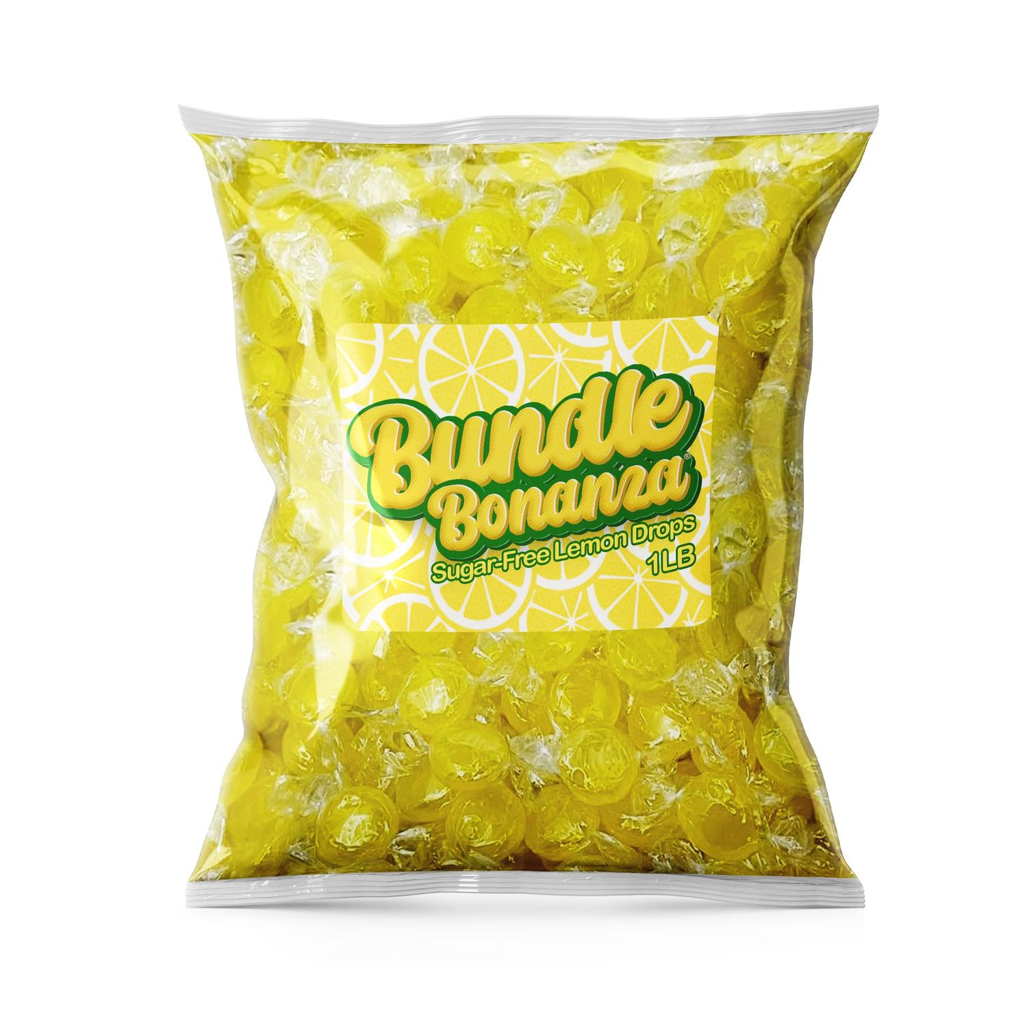 Sugar FREE Lemon Drops Hard Candy - 1LB - KETO Friendly, Individually Wrapped W/Bundle Bonanza Candy