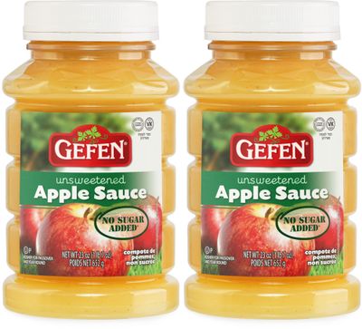 Gefen Unsweetened Apple Sauce, 23oz (2 Pack) No Sugar Added | Kosher for Passover