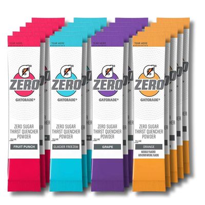 Generic G Zero Powder Variety Pack 40 ct Variety Pack Of 10 Of Each Flavor Orange Fruit Punch Grape Glacier Freeze Packed By WL Essentials
