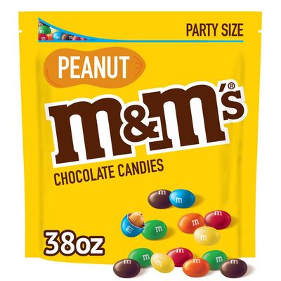 M&amp;M&#39;S Peanut Milk Chocolate Candy Bulk Pack, Party Size, 38 oz Bag