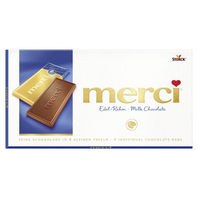 Merci Fine Milk Chocolate (4 Individual Bars) 100g