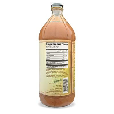 Mangosteen One | 100% Pure Organic Mangosteen Juice - 32oz Glass Bottle (1qt) | Xanthone, Vitamin &amp; Antioxidant Rich Whole Superfruit - Gluten-Free, Vegan Mangosteen Supplement | Gopal's Healthfoods