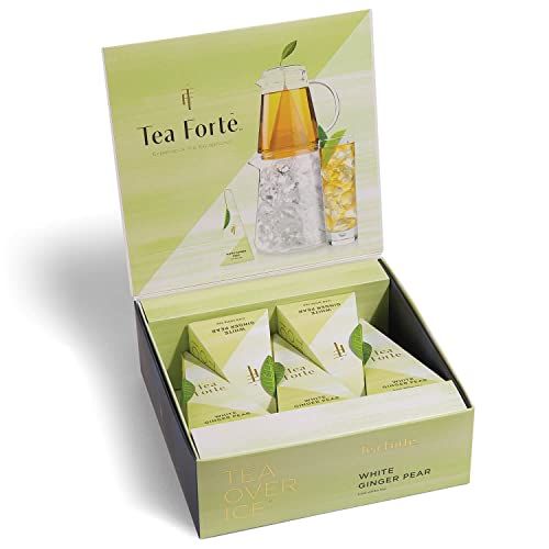 Tea Forte Iced Ginger Pear White Tea Over Ice, Pitcher-Size Iced Black Infusers, 5 Count (Pack of 1)