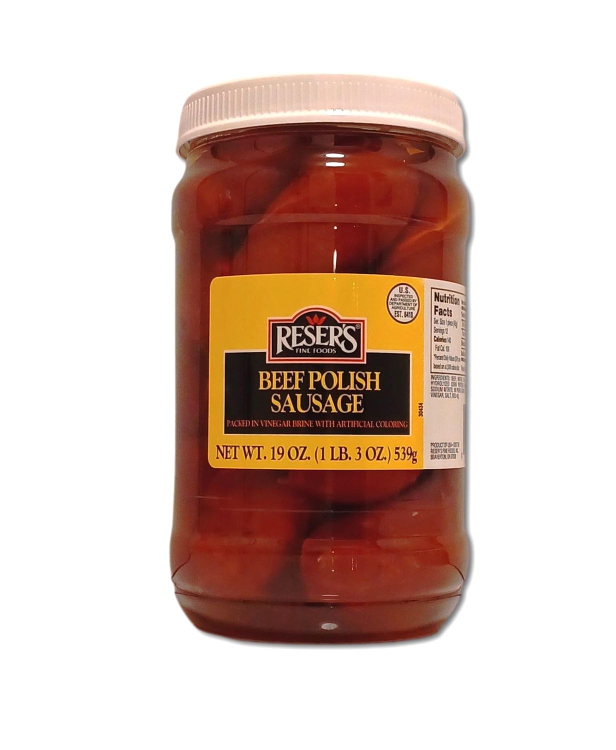 Reser&#39;s Mild Pickled Beef Polish Sausage Quart Jar